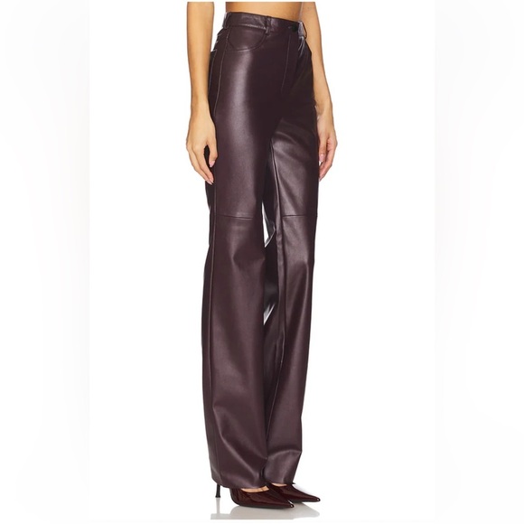 CULTNAKED Killa Pants Plum faux leather straight leg Revolve M - Picture 2 of 12